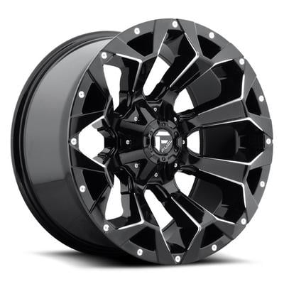 FUEL Off-Road D576 Assault Wheel, 20x10 with 6 on 135/6 on 5.5 Bolt Pattern - Gloss Black Milled - D57620009846